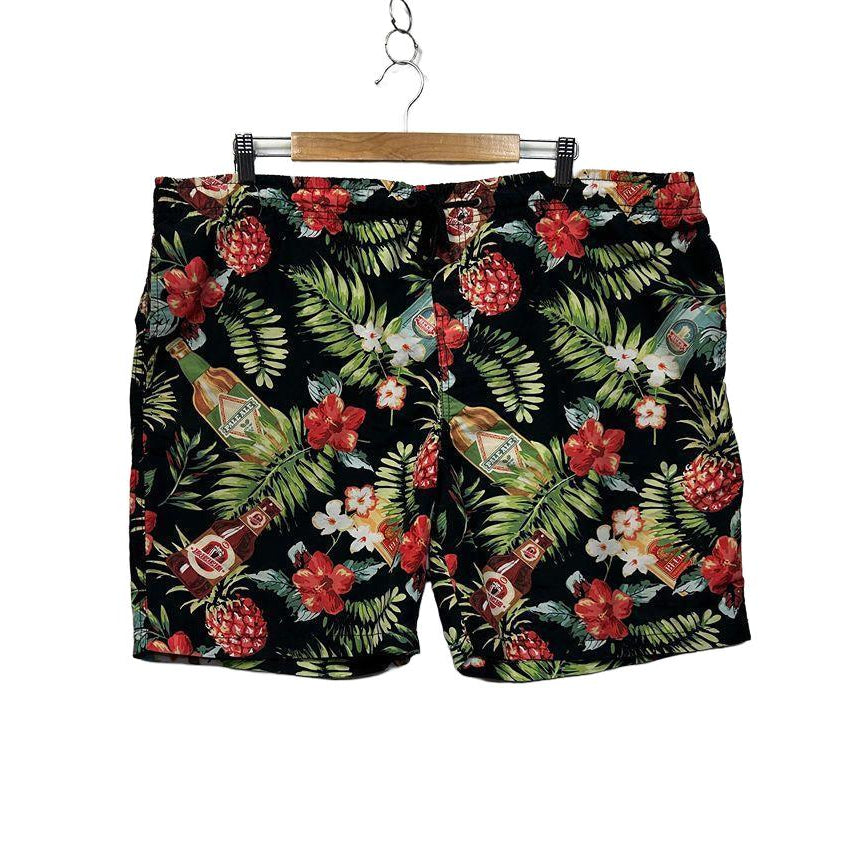 Lowes Black Floral Mens Swim Board Shorts - Size 2XL