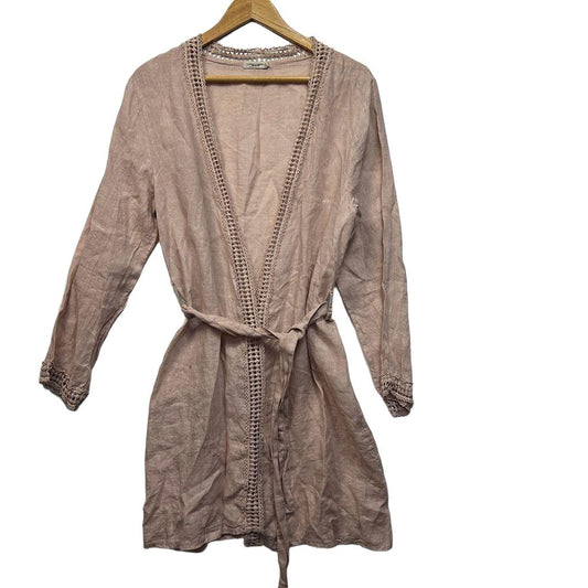 Lungo L'Arno Blush Linen Top Jacket - Size XL