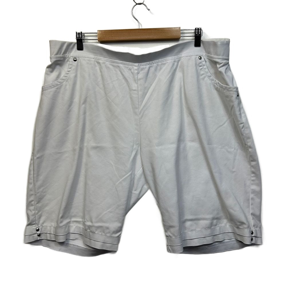 Maggie-T White Cotton Shorts - Size 22