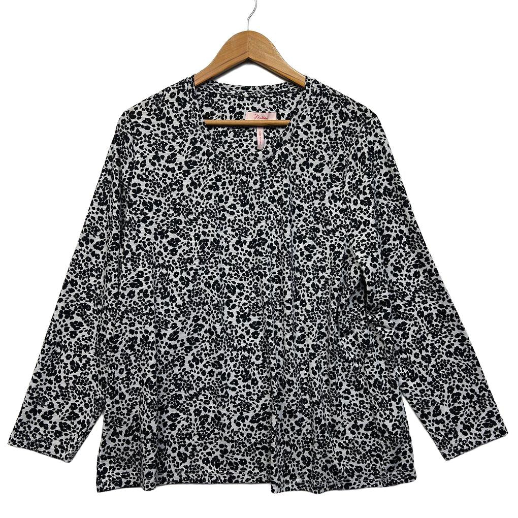 Millers Black and White Animal Print Top - Size 20