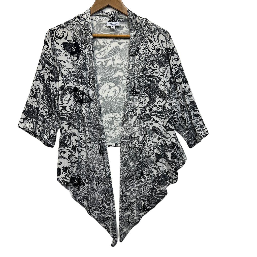 Millers Black and White Paisley Top - Size XL