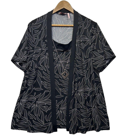 Millers Black and White Print Top - Size 20