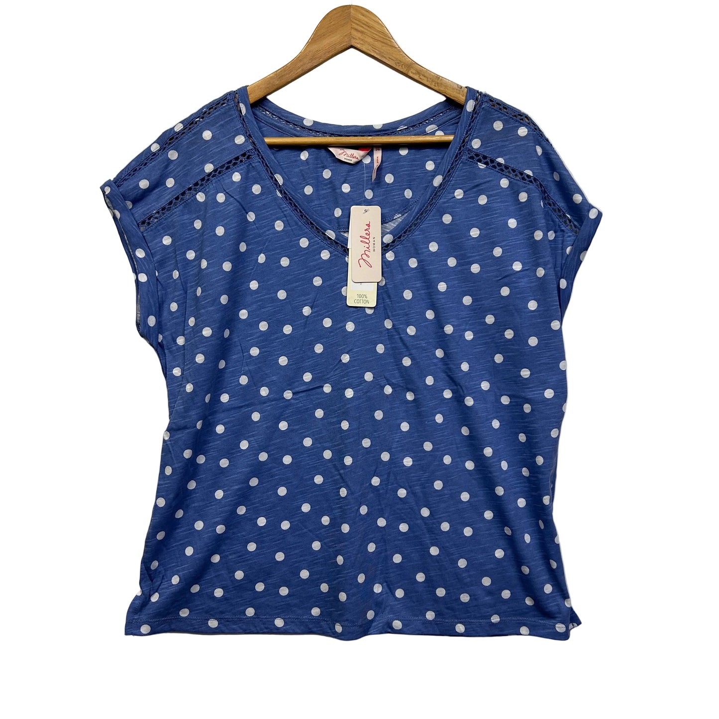 Millers Blue Dot Casual Top - Size 14