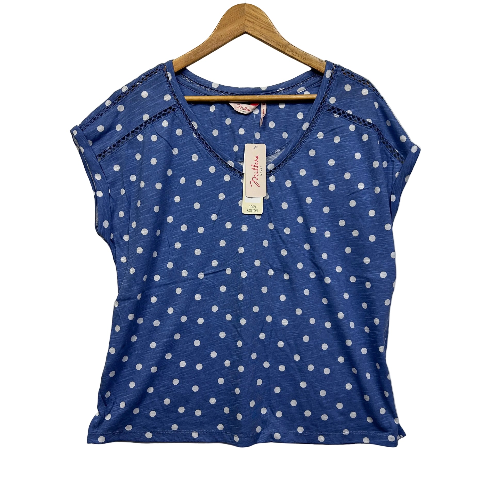 Millers Blue Dot Casual Top - Size 14
