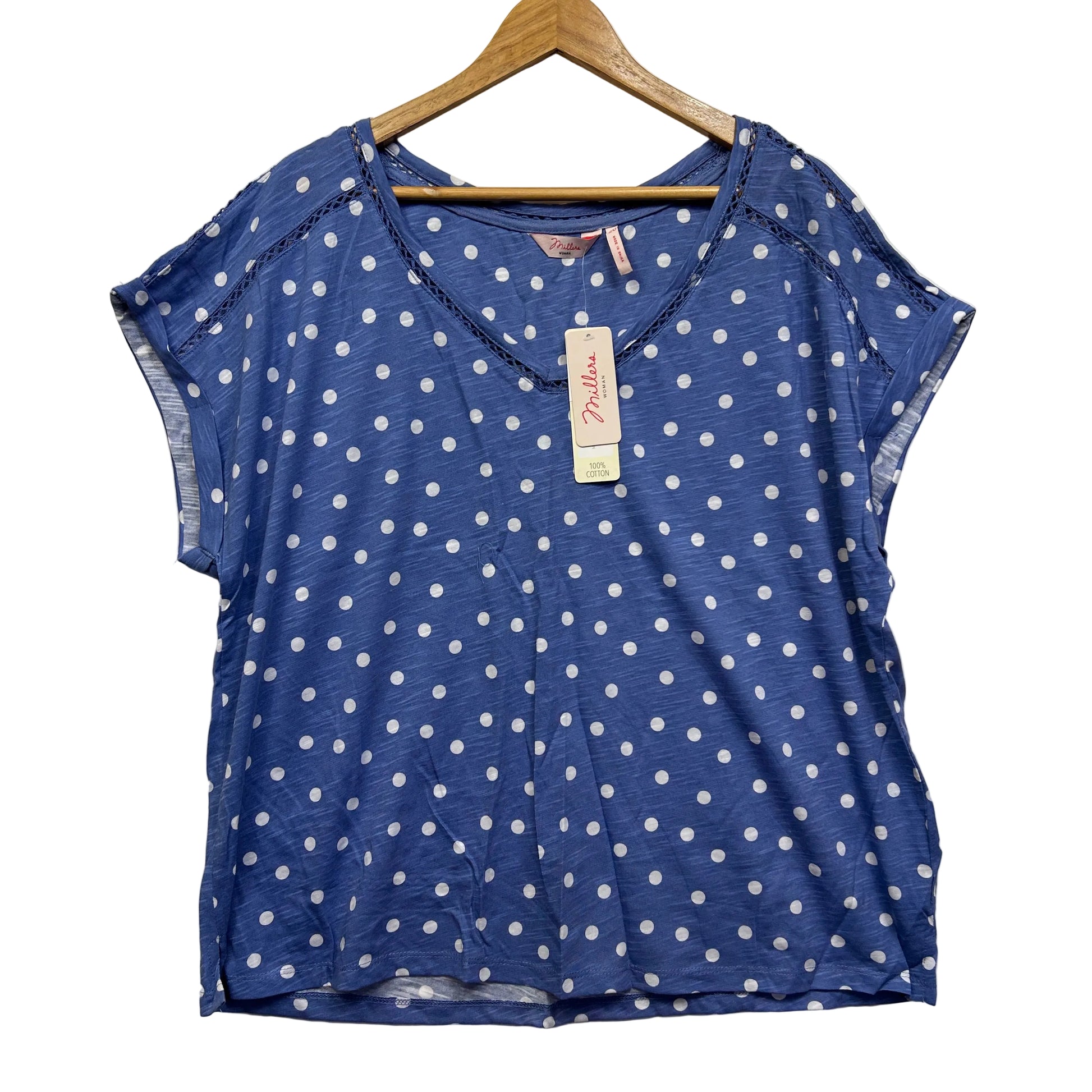 Millers Blue Dot Casual Top - Size 20