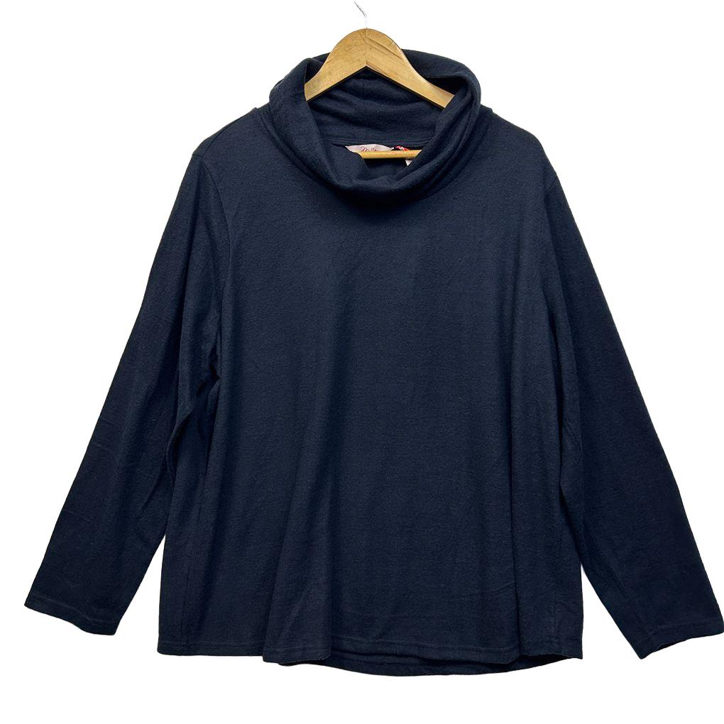 Millers Navy Cowl Neck Top - Size 22