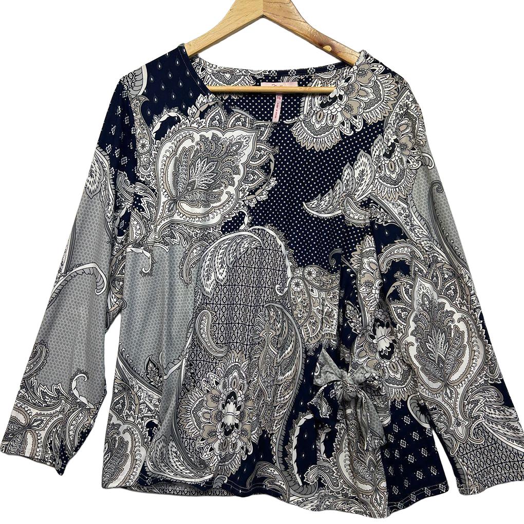 Millers Navy Paisley Top - Size 20