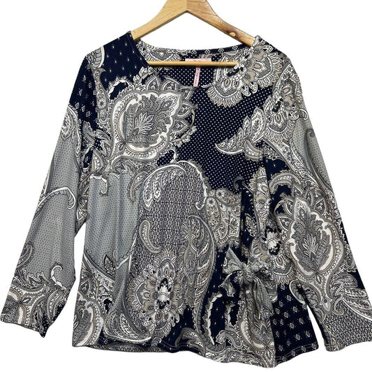 Millers Navy Paisley Top - Size 20
