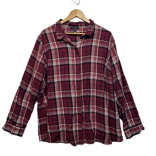 New Look Red Cotton Shirt - Size 24