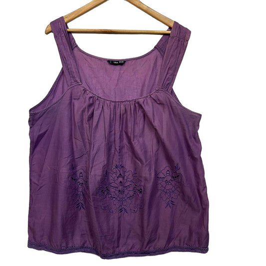 Now Purple Embroidered Boho Top - Size 20-22