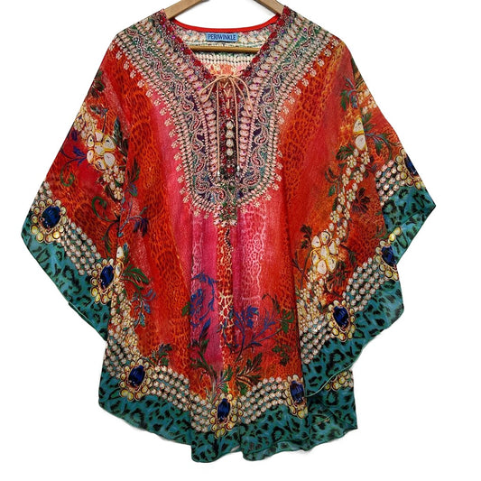 Periwinkle Multicoloured Kaftan Top - One Size