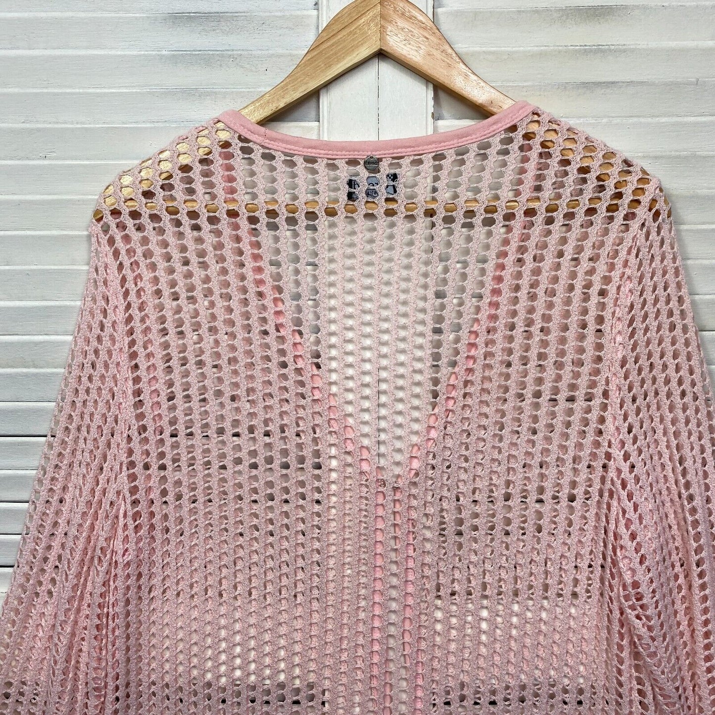 Threadz Top Duster Jacket One Size Fit to 14 Sheer Long Sleeve Pink Longline