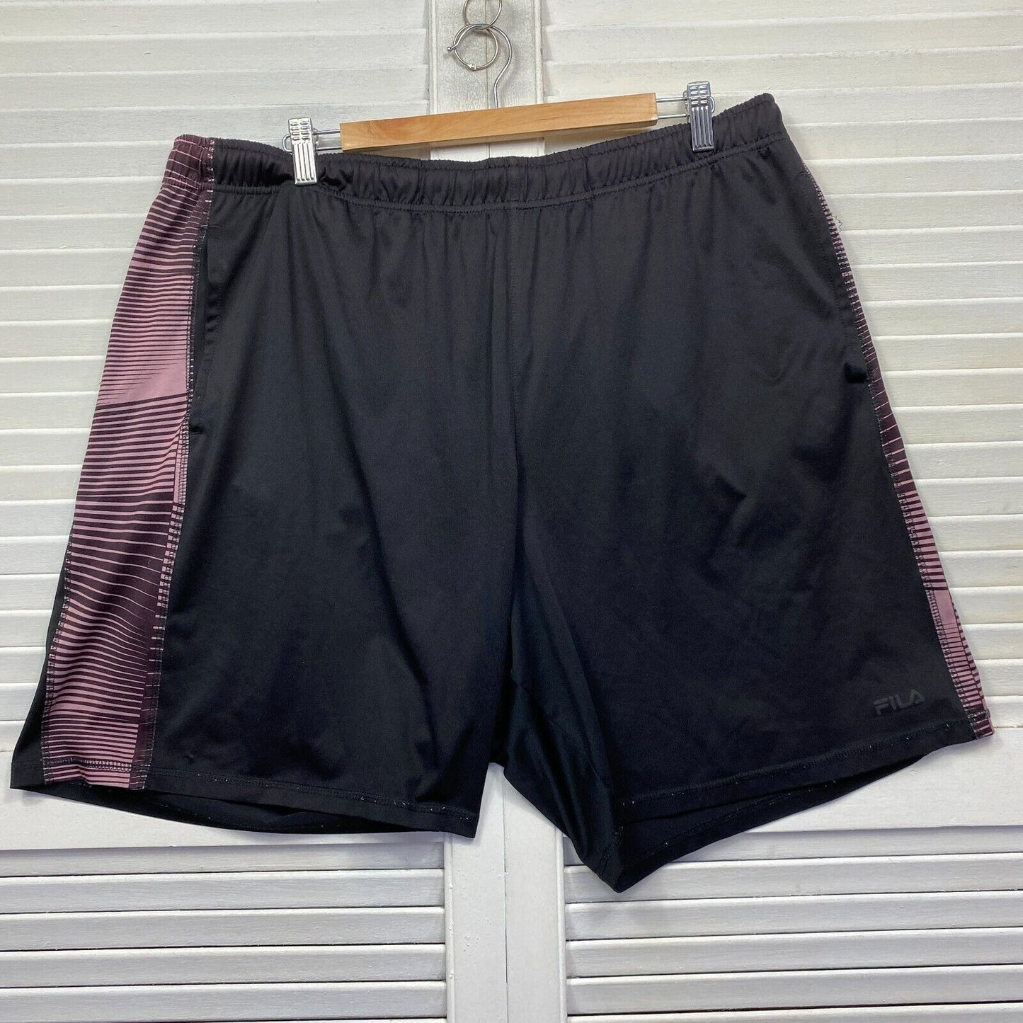 Fila Shorts Mens Size 4XL Black Pockets Elastic Waist Activewear Active Preloved