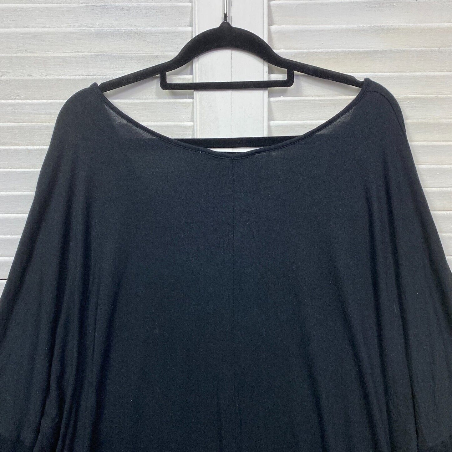 Betty Basics Top Size 16 Plus Black Long Sleeve Tunic Viscose