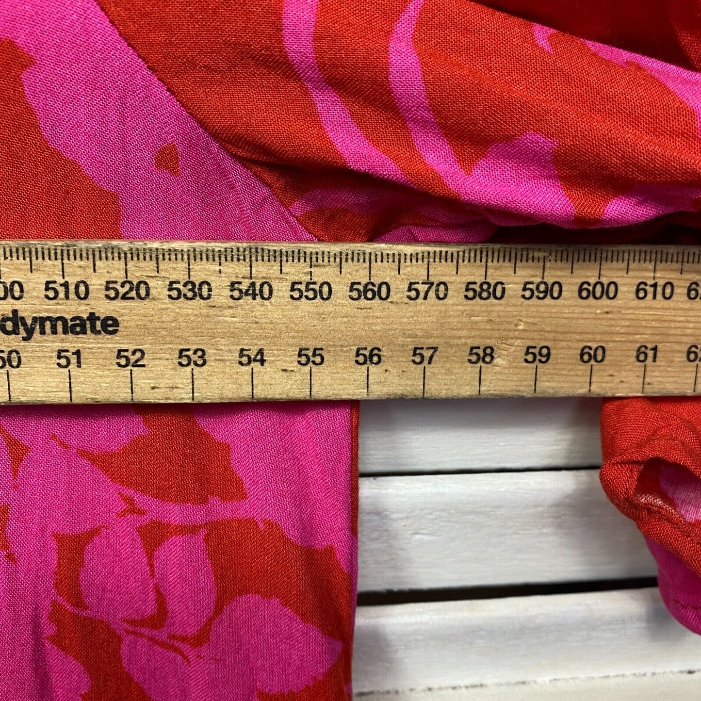 Label of Love Dress Size XL 16 Plus Red Pink Floral Smock Shift Teired