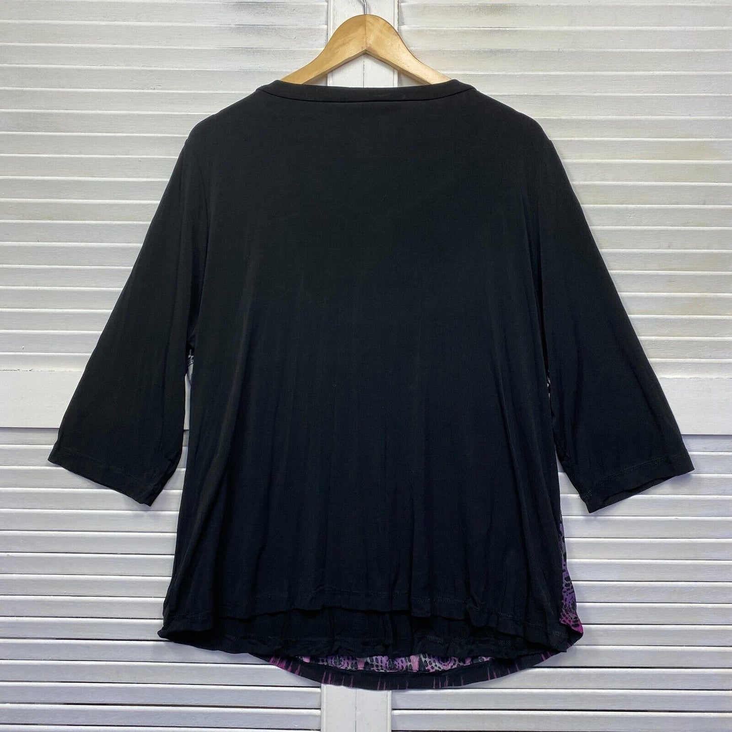 Taking Shape Top Size 16 Plus Small Black Tunic Long Sleeve