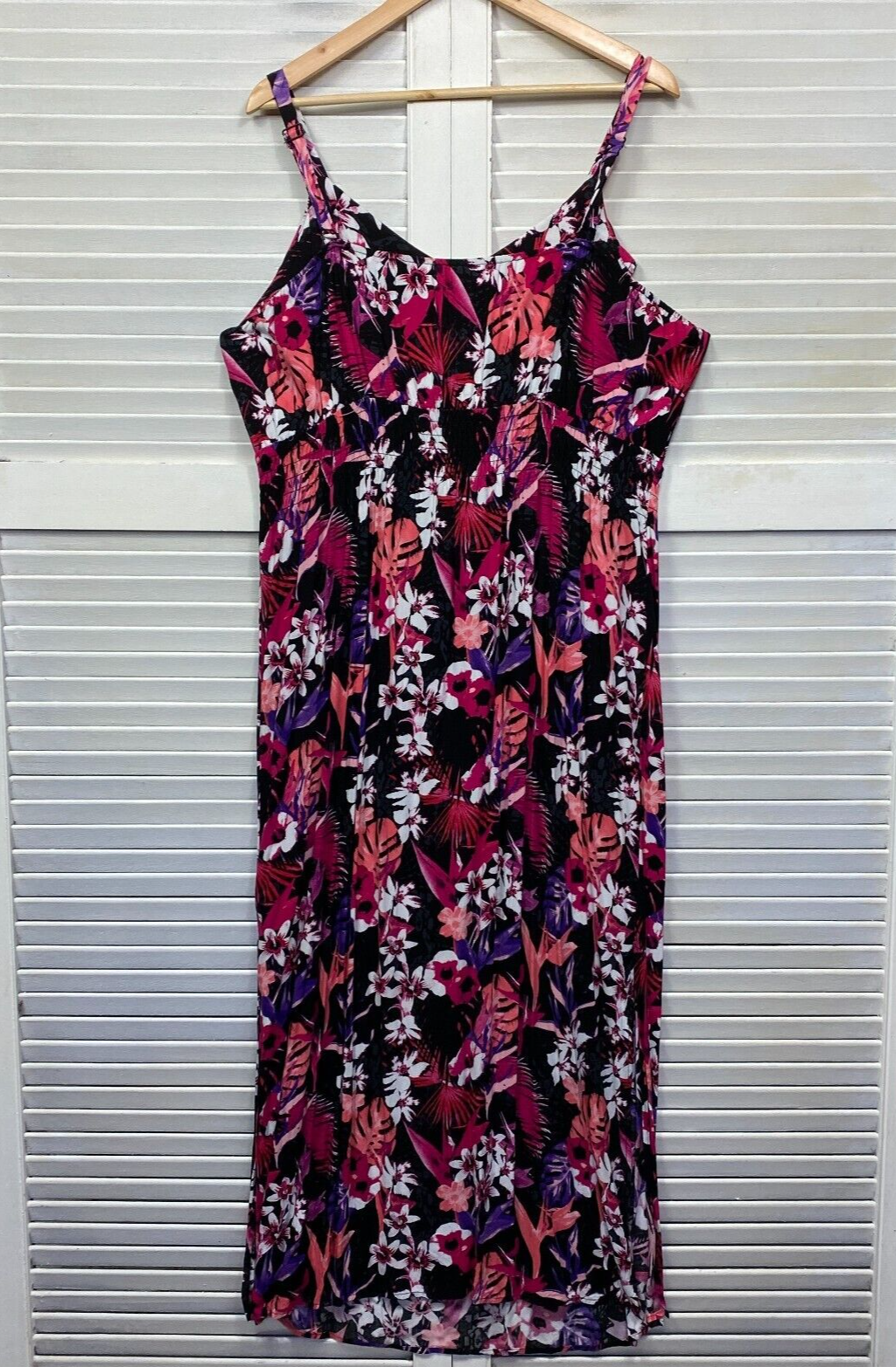 Alexia Dress Size 18 Plus Black Floral Sleeveless Adjustable Straps