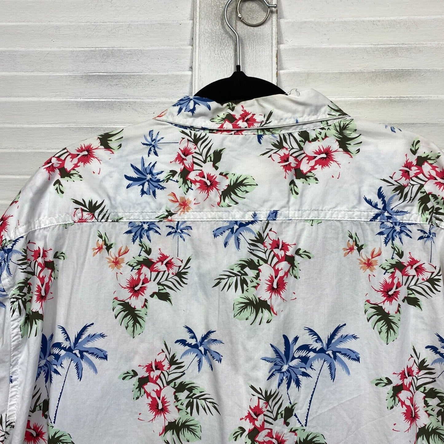 Insitu Shirt 3XL Plus White Floral Short Sleeve Tropical Holiday Cruise