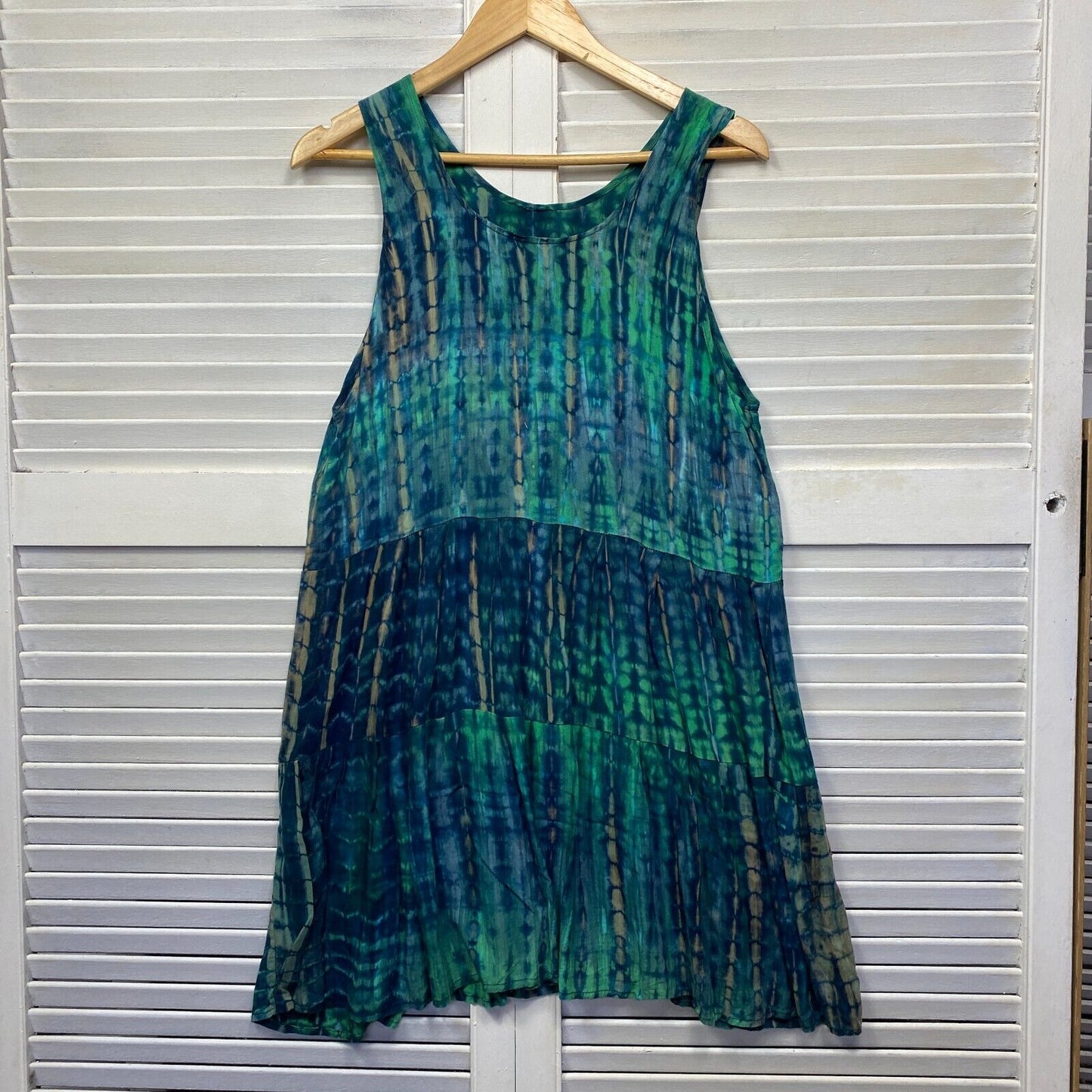 Boho Dress One Size Sleeveless Tie-Dye Hippie Shift Knee Length