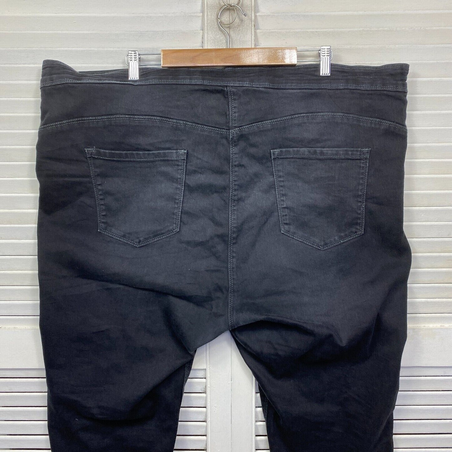 Beme Jeans Pants Size 26 Plus Black Pull On Denim Elastic Waist