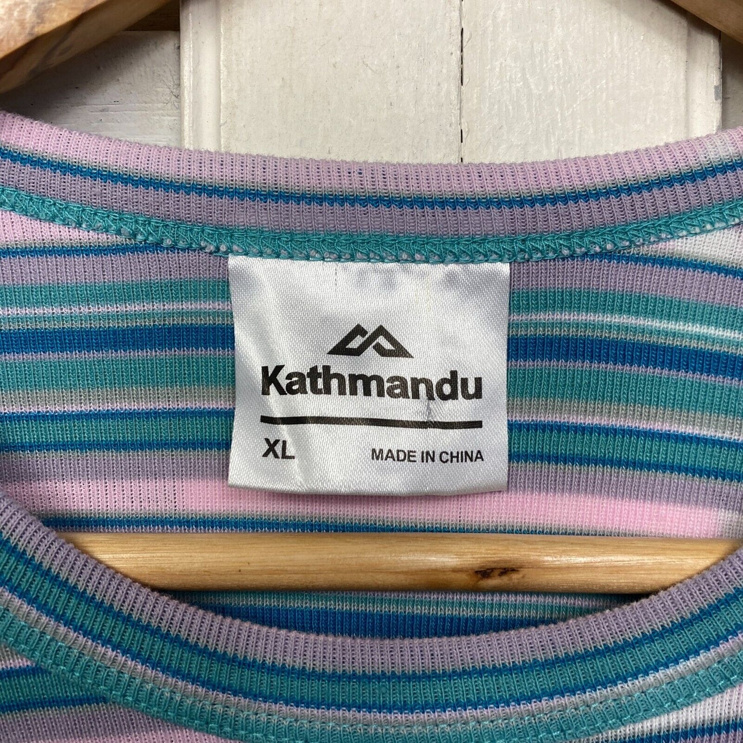 Kathmandu Top Sixe XL Multicoloured Striped Long Sleeve Hiking Travel Activewear