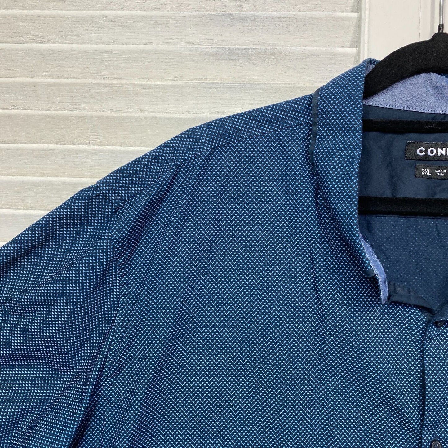 Connor Shirt Mens Size 3XL Plus Blue Classic Fit Short Sleeve Button Up Cotton