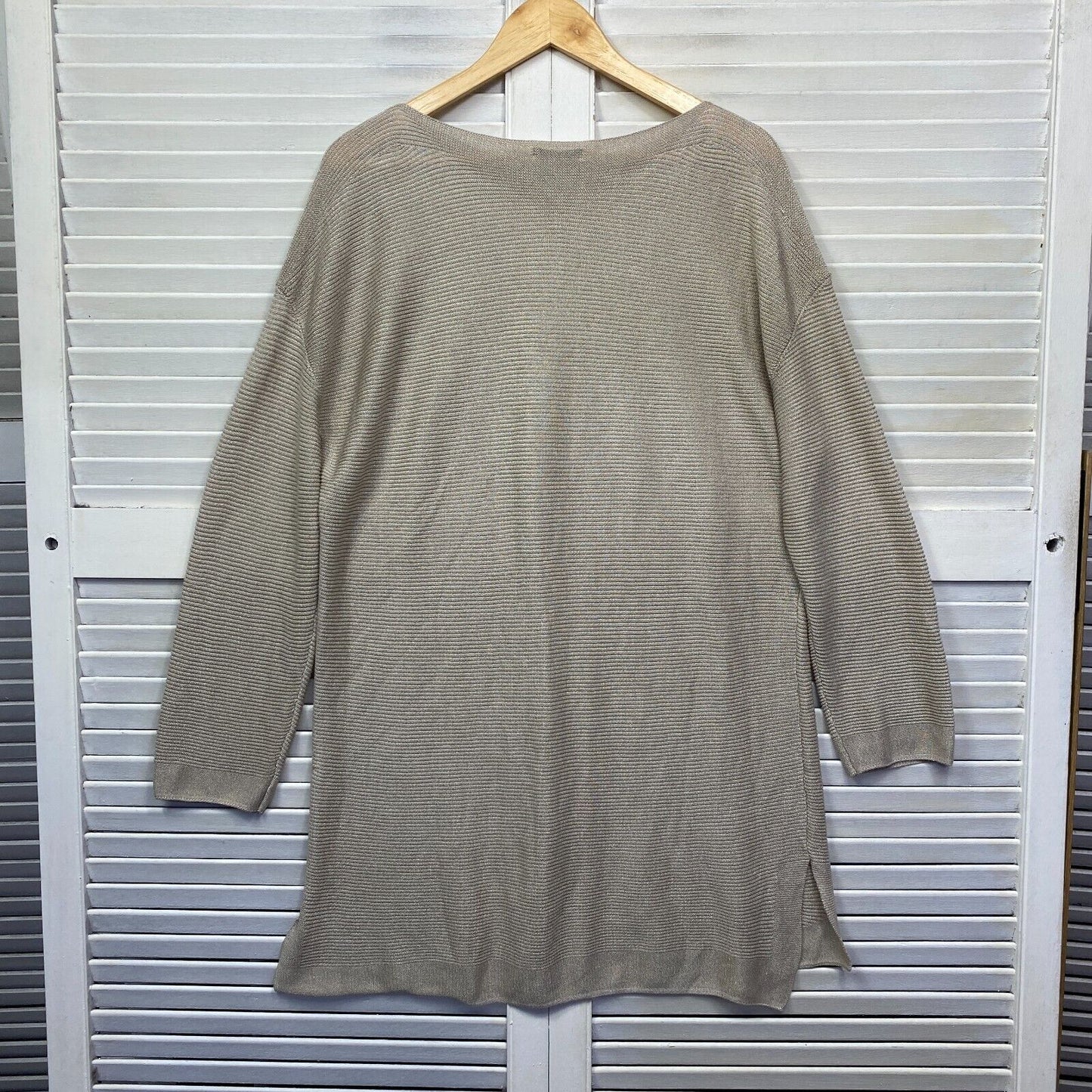 Rockmans Top Jumper Size 2XL 16 18 Beige Long Sleeve Lightweight New