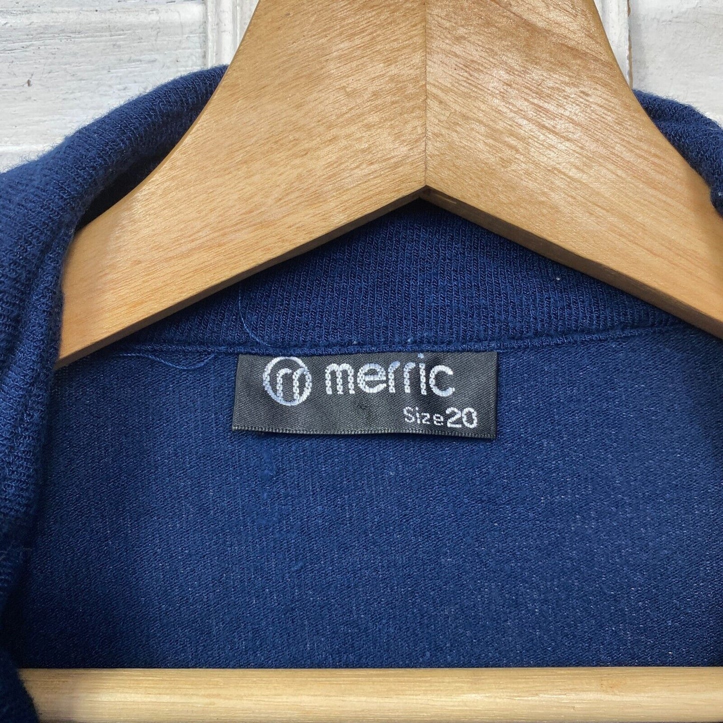 Merric Top Size 20 Plus Blue Full Zip Up Pockets Long Sleeve