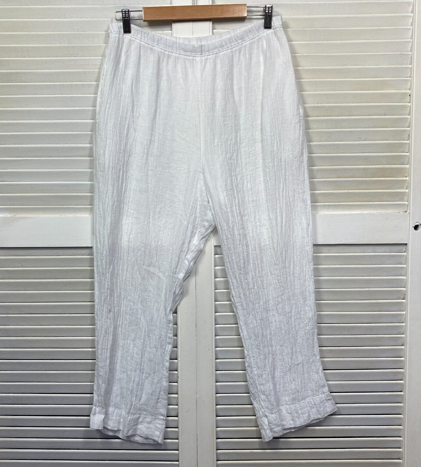 Portofino Pant Size 16 White Sheer Pockets Elastic Waist Made in Australia