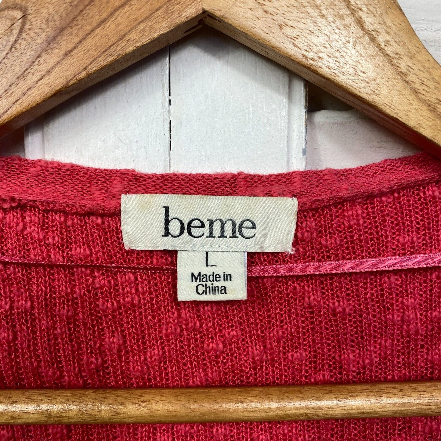 Beme Cardigan Jumper Size Large 20 Plus Red Long Sleeve Knit Striped