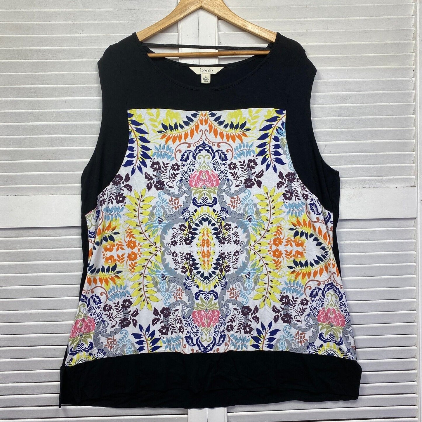 beme Top Size 20 Plus Large Floral Sleeveless