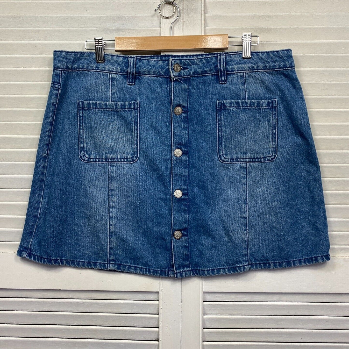 Lily Loves Skirt Womens 18 Denim Blue A-line Mini Short