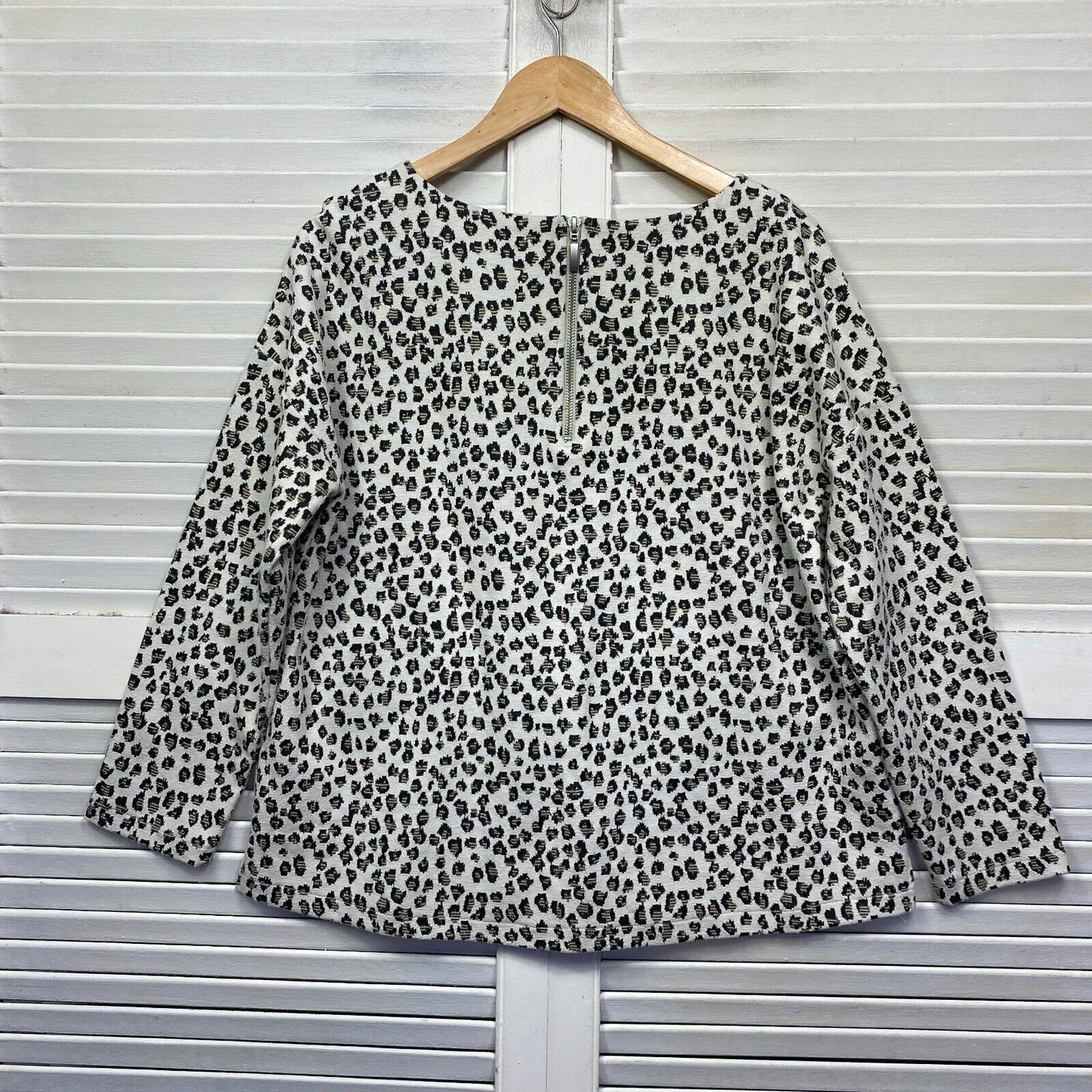 Sussan Top Large Size 14 Animal Print Long Sleeve Cotton Blend