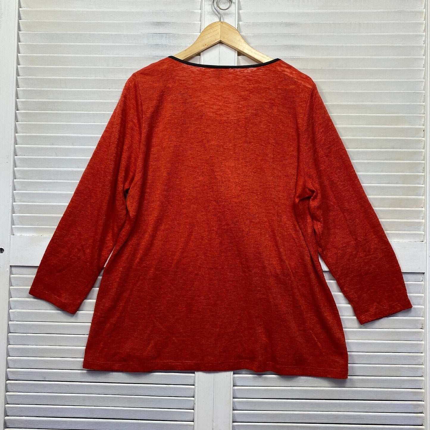 Taking Shape Top Size 18 Plus Medium Orange Long Sleeve