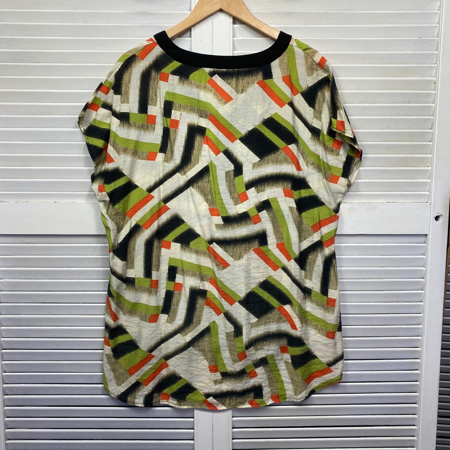Taking Shape Top Size 12 14 Multicoloured Short Sleeve Viscose