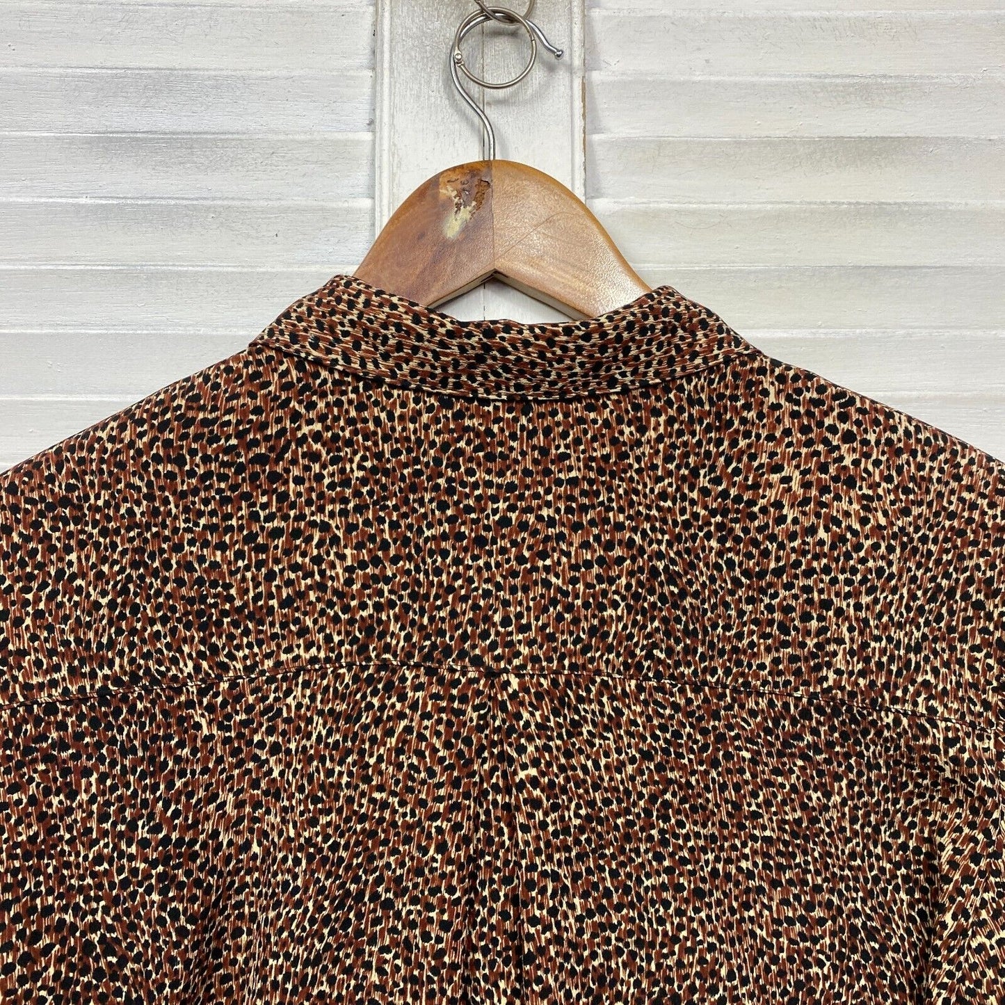 Vintage Top Shirt Size 16 Animal Print Long Sleeve Button Up Made in Australia