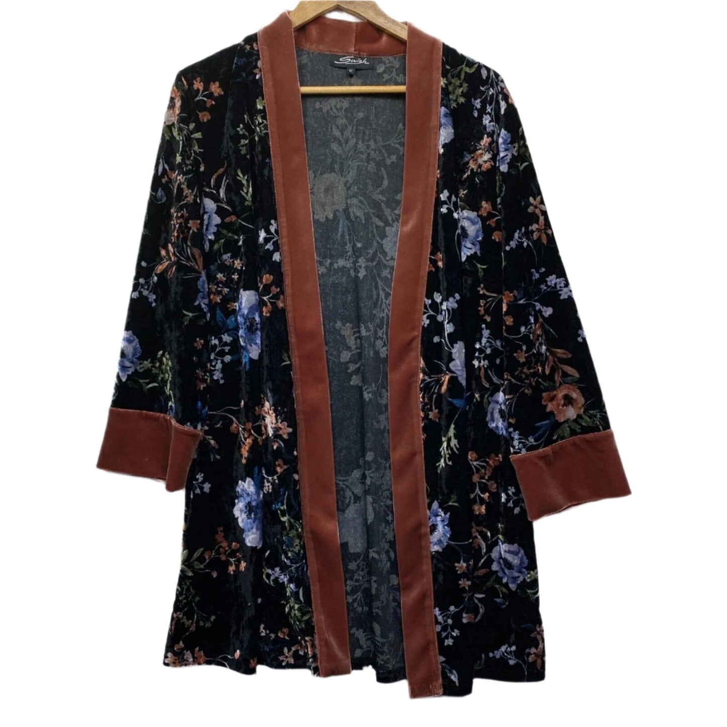 Swish Top Duster Jacket Size 12/14/16 Velvet Floral Cocktail