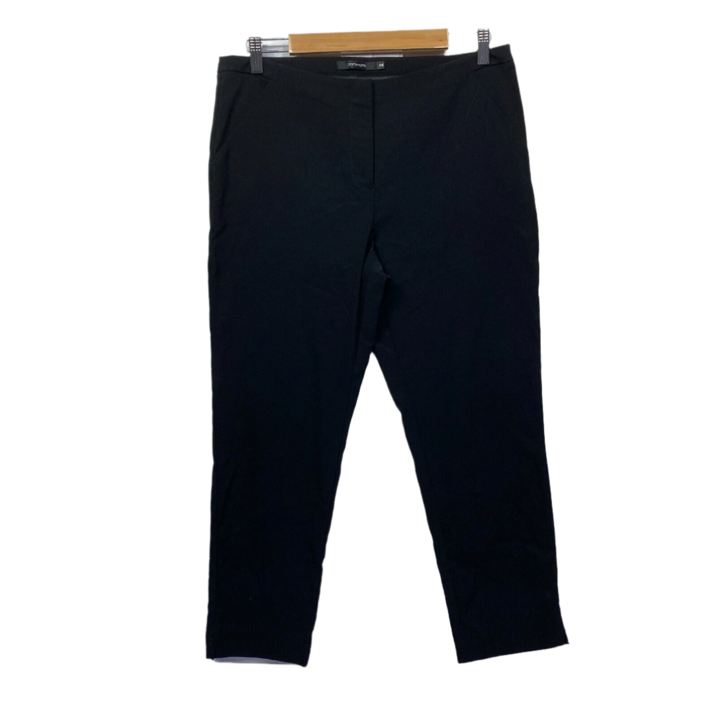 Portmans Pant Size 14 Black Pockets Zip Fly Office Work