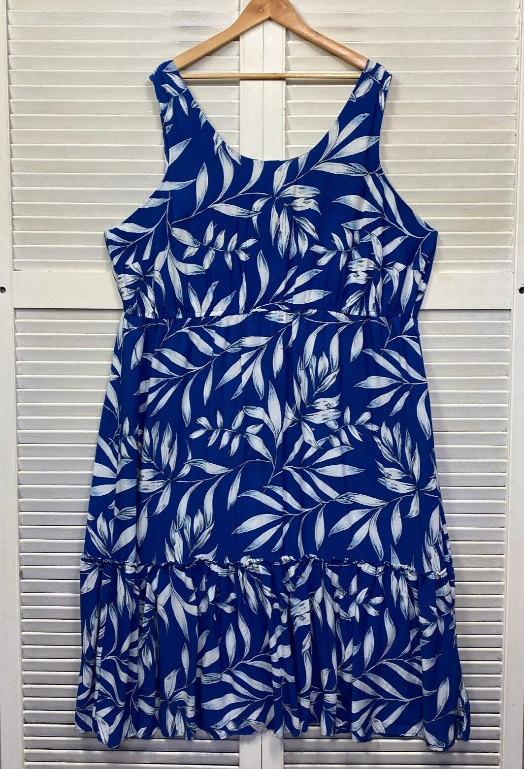 Autograph Maxi Dress Size 26 Plus Blue Floral Viscose Sleeveless