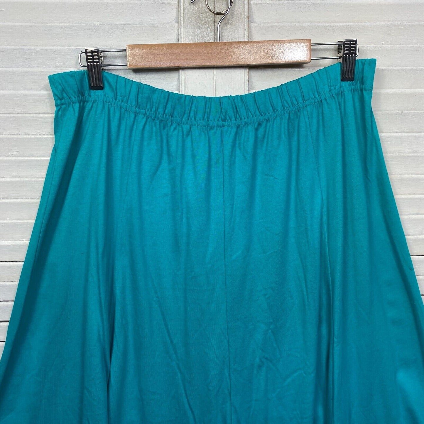 Victoria Hill Skirt Size 16 Plus Blue Midi Length 100% Cotton Elastic Waist