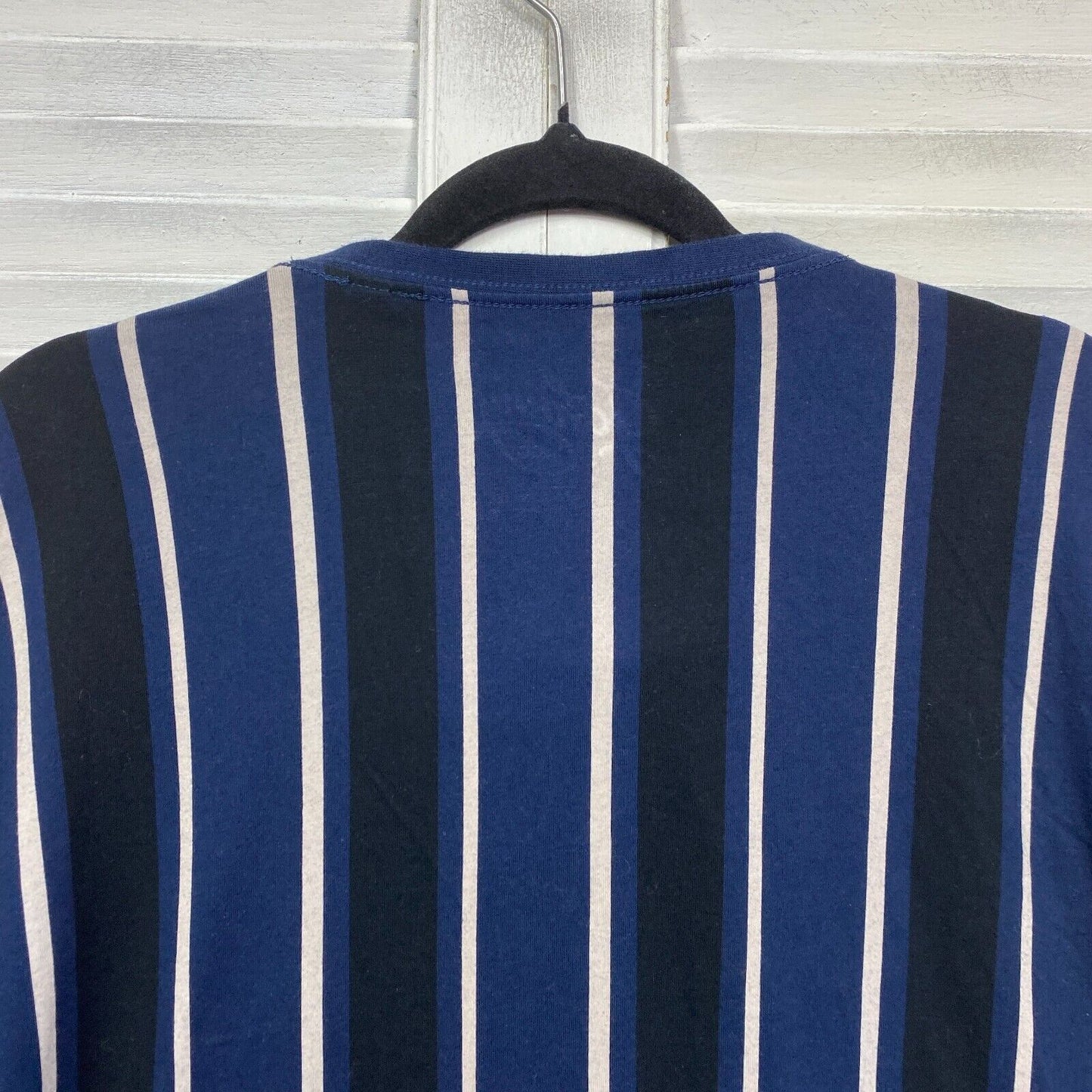 Johnny Bigg TShirt Mens 3XL Longline Tee Blue Striped Preloved