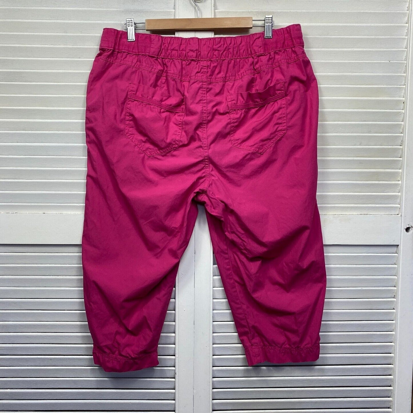 Autograph Pants Size 14 Pink Drawstring Pockets Cropped 3/4 Length Cotton