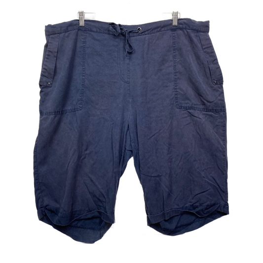 beme Shorts 22 Plus Blue Pockets Lyocell Drawstring Waist Preloved