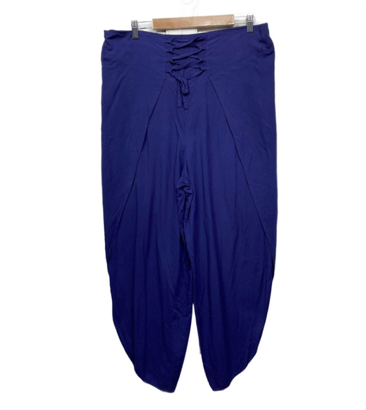 Ishka Pants Womens Size 16 18 2XL Purple Nepal Harem Boho Hippie Viscose