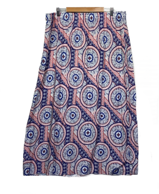 Avella Maxi Skirt 20 Plus Multicoloured Paisley Floral Elastic Waist New