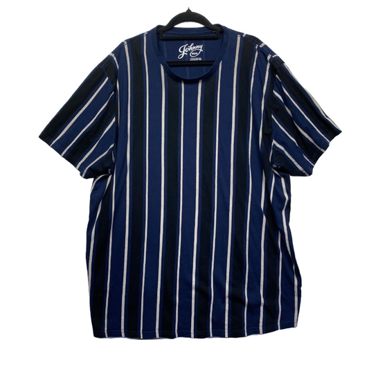 Johnny Bigg TShirt Mens 3XL Longline Tee Blue Striped Preloved