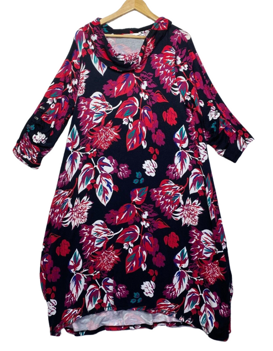 Virtuelle Dress Size 16 Plus Small Multicoloured Floral Maxi Preloved
