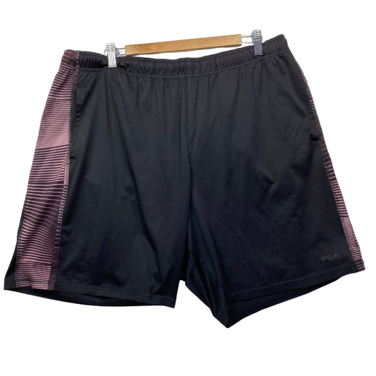 Fila Shorts Mens Size 4XL Black Pockets Elastic Waist Activewear Active Preloved