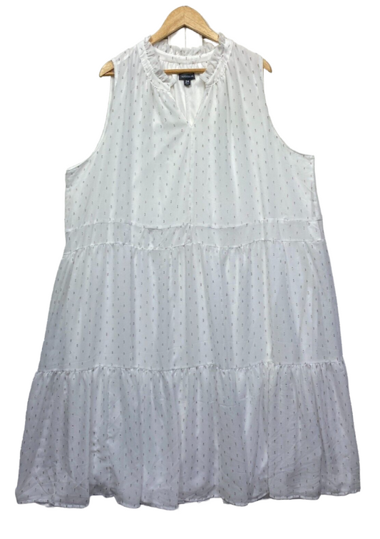 Autograph Dress Size 24 Plus White Sleeveless Shift Flowy Cocktail Occasion Preloved