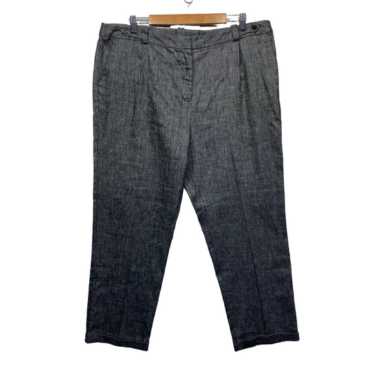 Rockmans Pants Size 20 Plus Grey Pleated Pockets Preloved